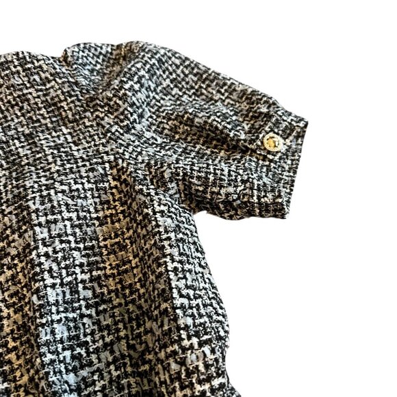 English Factory Short Sleeve Tweed Jumpsuit Cropped Length Gold Size Medium - Picture 9 of 14